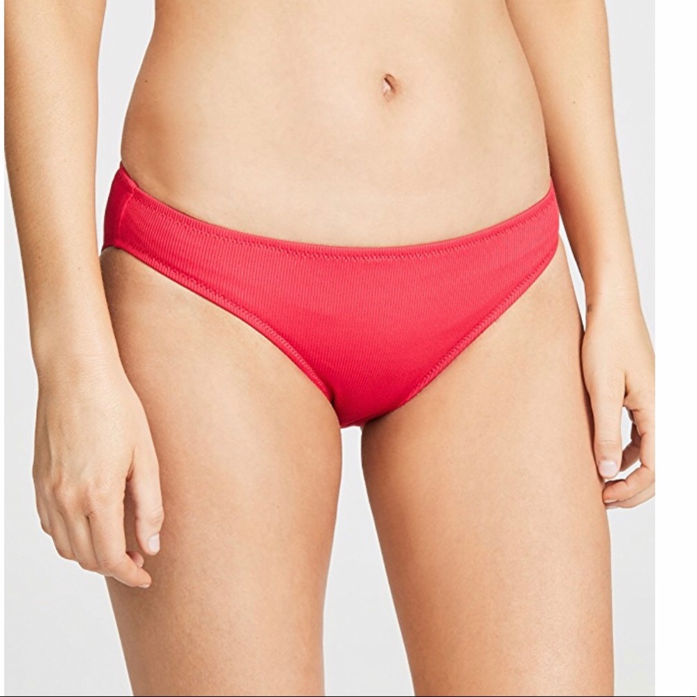 Madewell NWOT Second Wave Ribbed Red Bikini Bottom